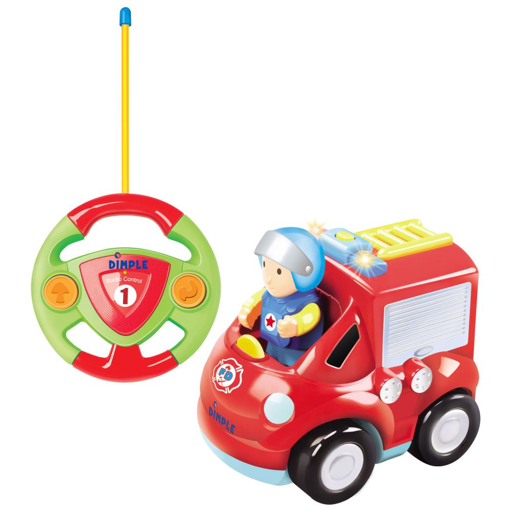 R//C Cartoon Remote Control Fire Engine for Kids and Toddlers with Sound and Lights by Dimple DC12619